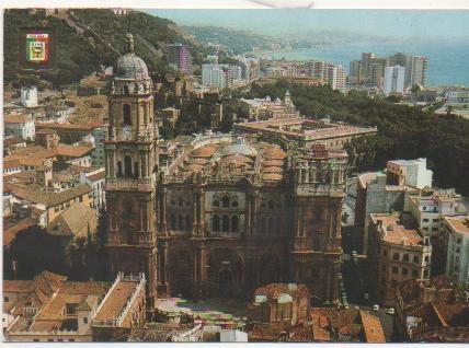 Postal E01772: Vista aérea Catedral de Málaga