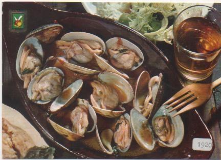 Postal E01778: Platos tipicos, almejas a la marinera