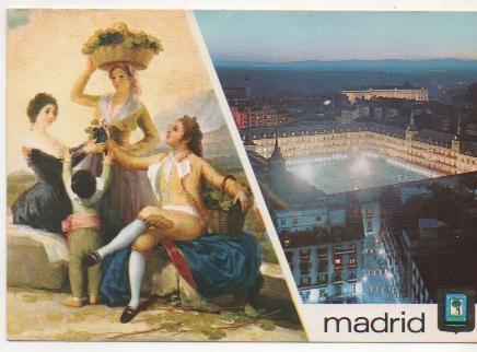 Postal E01825: La vendimia. Goya, Plaza Mayor, Madrid