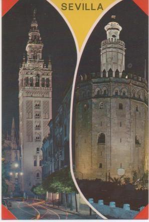 Postal E01163: La Giralda y Torre del Oro, sevilla