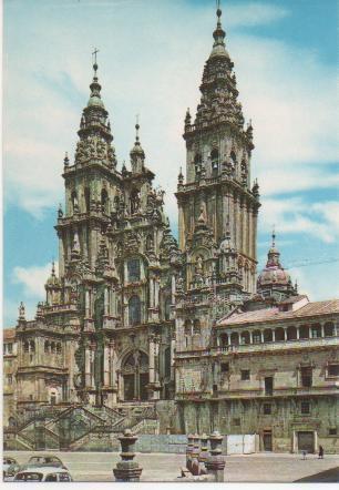 Postal E01165: Catedral, Fachada del ObradorioSantiago de Compsotela