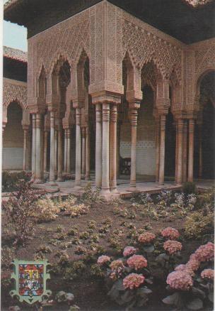 Postal E01187: Templete Patio de los Leones,La Alhambra, Granada