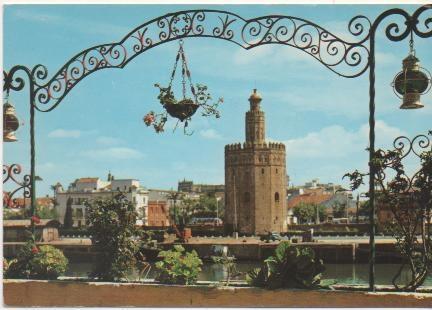 Postal E01237: Río Guadalquivir,Torre del Oro, Sevilla