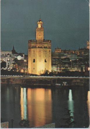 Postal E01211: Torre del Oro y -Rio Guadalquivir, Sevilla