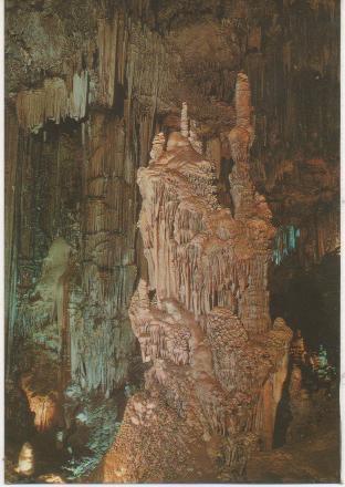 Postal E01012: Castillo.Sala Cataclismo, Cuevas de Nerja, Málaga