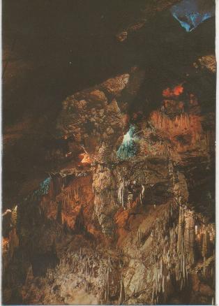 Postal E01014:Sala del Cataclismo, Cuevas de Nerja, Málaga