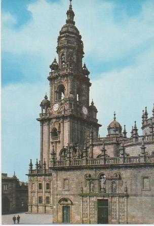 Postal E01086: Torre del Reloj y Puerta Santa, Santiago de Compostela