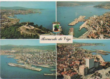 Postal E01434: Vistas aéreas de Vigo