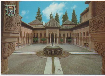 Postal E01481: Patio de los Leones, Alhambra de Granada