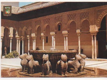 Postal E01485: Alhambra.Patio de los Leones, Granada