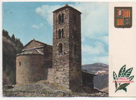 Postal E01492: iglesia románica de Sant Joan de Casselles, Valls D'Andorra