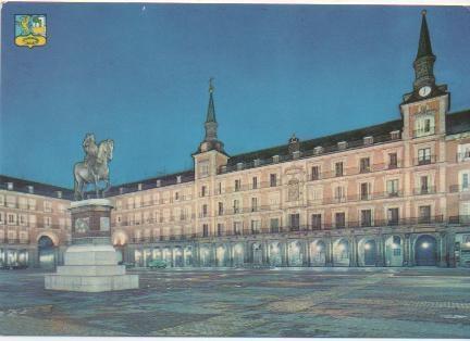 Postal E01442: Plaza  Mayor, Madrid