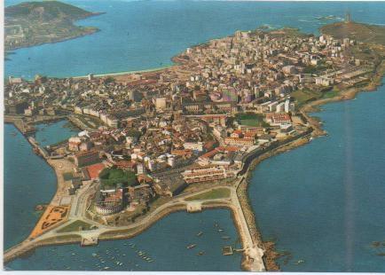 Postal E01459: Vista Aérea, La Coruña