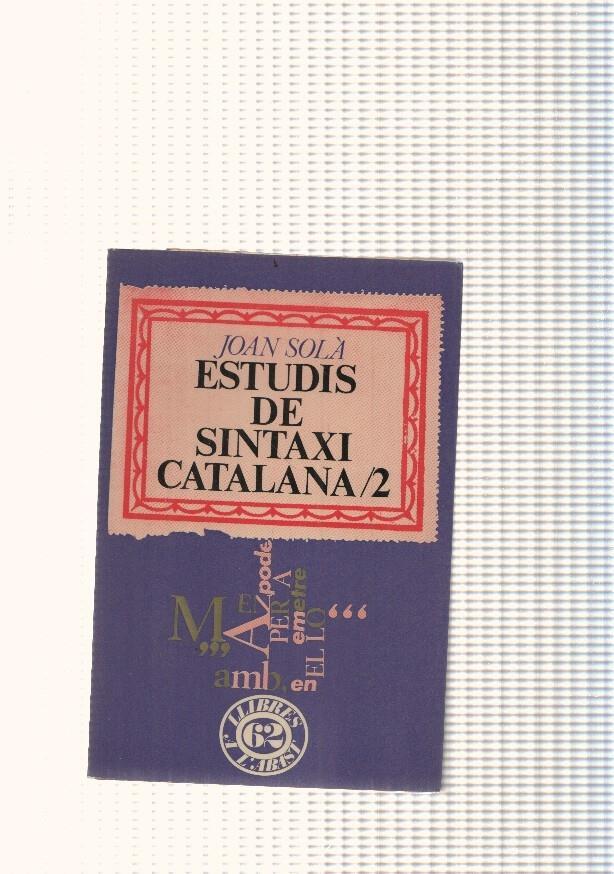 Estudis de sintaxi Catalana numero 02