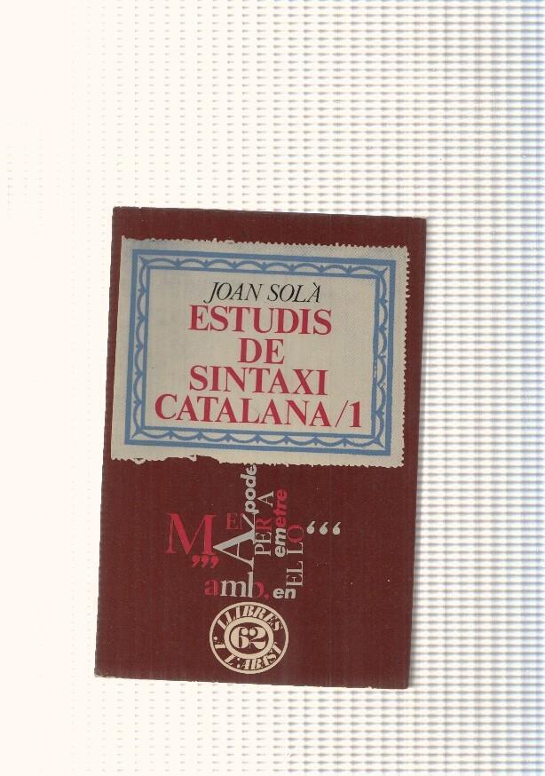 Estudis de sintaxi catalana numero 01