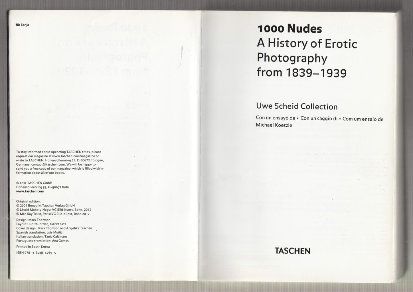 1000 Nudes a history of erotic photography from 1839-1939