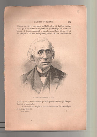 Hoja numero 12 con ilustracion de la obra J.Bellot: Xavier Marmier