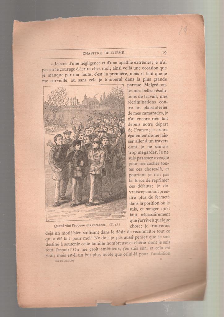 Hoja numero 20 con ilustracion de la obra J.Bellot 