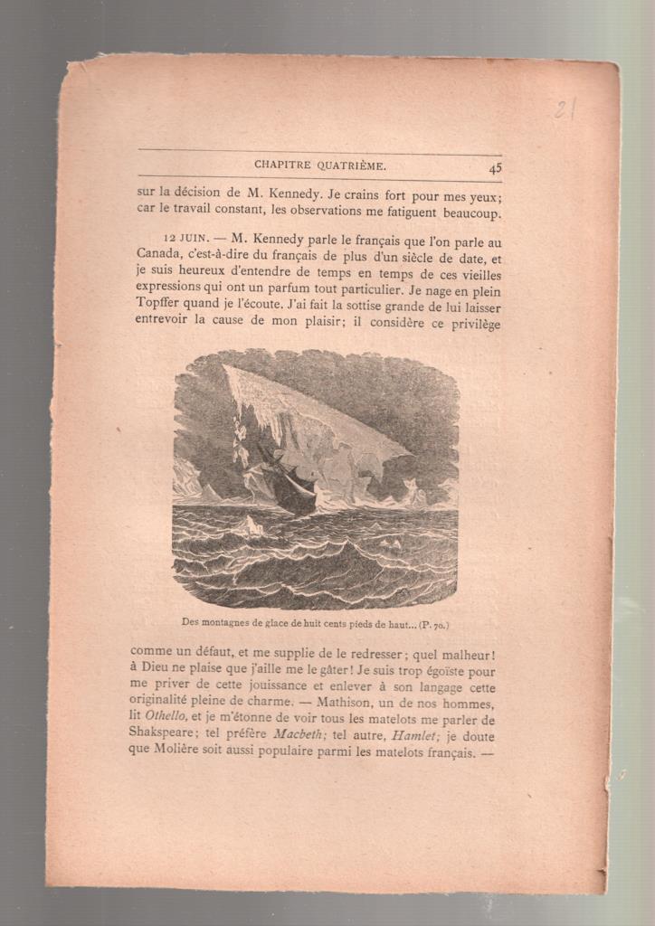 Hoja numero 21 con ilustracion de la obra J.Bellot 
