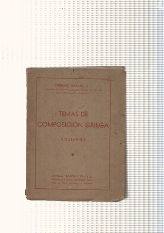 Temas de Composicion Griega. Analogia