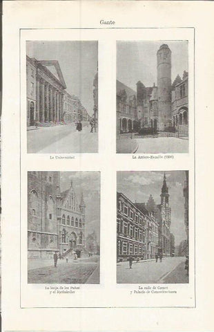 LAMINA ESPASA 37530: Universidad y Lonja de Gante, Belgica