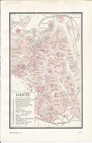 LAMINA ESPASA 37529: Plano de Gante, Belgica