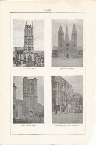 LAMINA ESPASA 37528: Edificios de Gante, Belgica