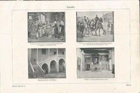 LAMINA ESPASA 37521: Palacio y tapices de Gandia, Valencia