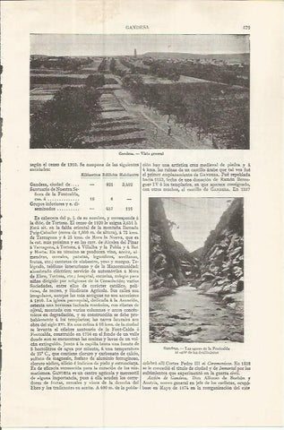 LAMINA ESPASA 37518: Vistas de Gandesa, Tarragona