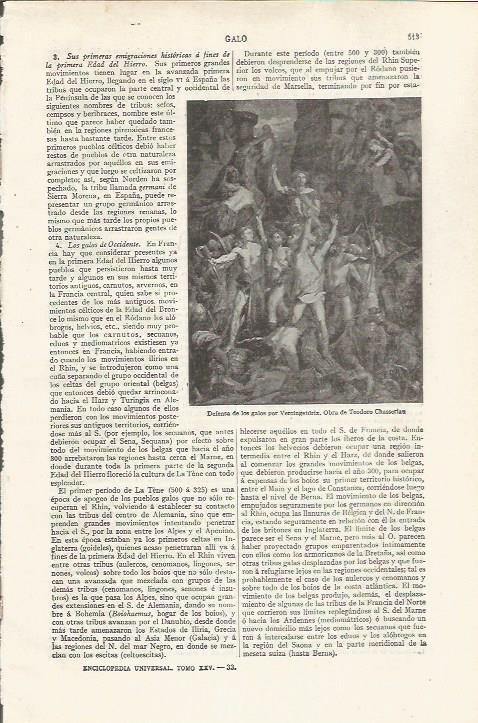 LAMINA ESPASA 37486: Defensa de los galos por Vercingetorix, por Chasserlau