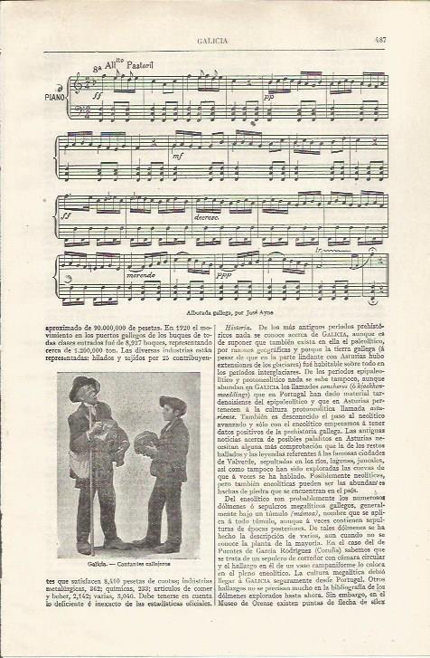 LAMINA ESPASA 37478: Partitura de Alboreda gallega