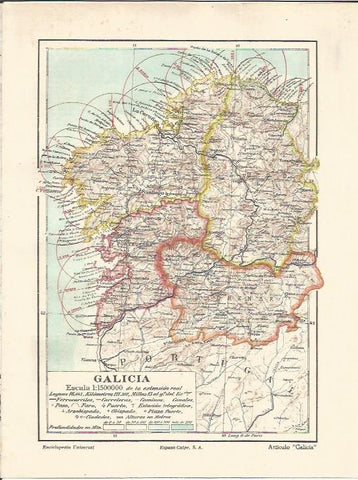 LAMINA ESPASA 37476: Mapa de Galicia
