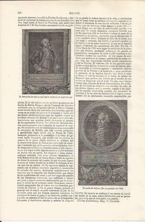 LAMINA ESPASA 37491: Bernardo de Galvez