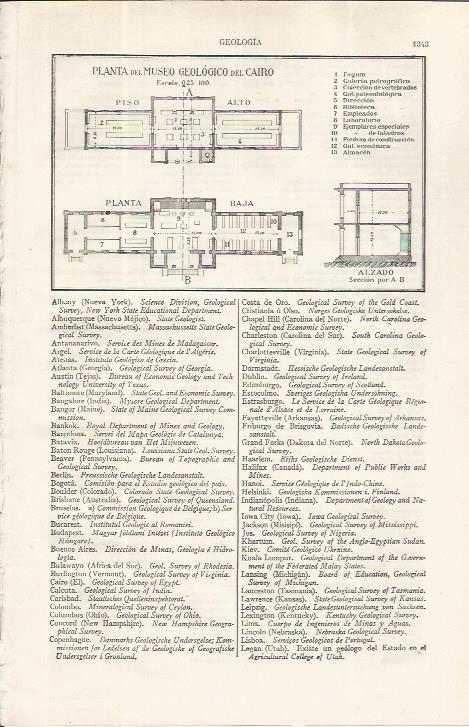 LAMINA ESPASA 37627: Planta del Museo Geologico de El Cairo