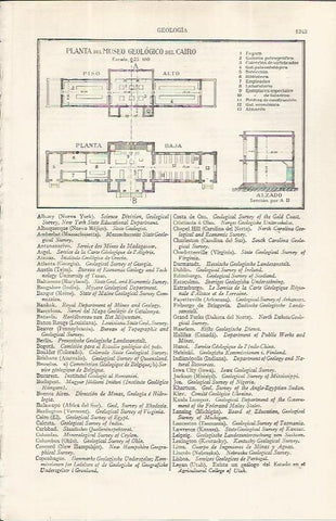LAMINA ESPASA 37627: Planta del Museo Geologico de El Cairo