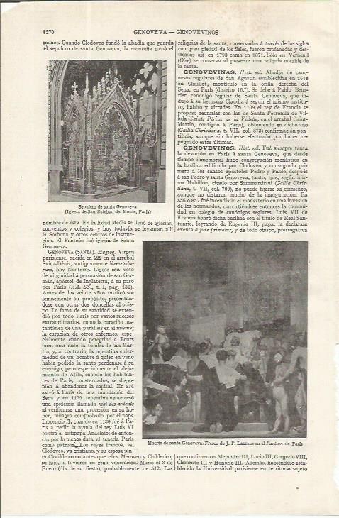 LAMINA ESPASA 37623: Sepulcro de Santa Genoveva
