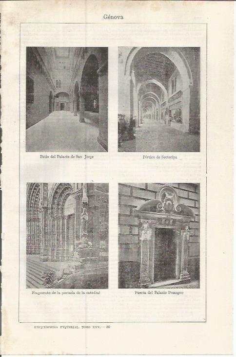 LAMINA ESPASA 37621: Palacio de San Jorge en Genova