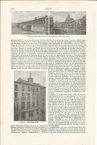 LAMINA ESPASA 37643: Puente, casas y ayuntamiento de Girona