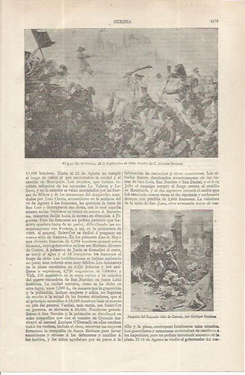 LAMINA ESPASA 37655: El gran dia de Gerona, por Alvarez Dumont