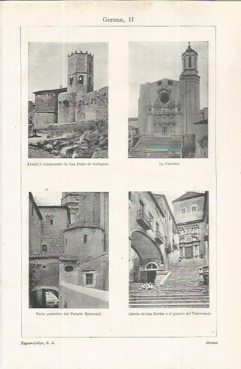 LAMINA ESPASA 37653: Catedral. Sant Pere Galligans y Palacio Episcopal de Girona