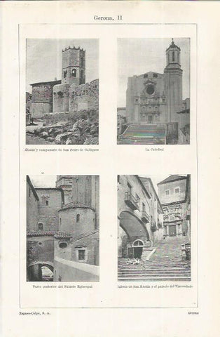 LAMINA ESPASA 37653: Catedral. Sant Pere Galligans y Palacio Episcopal de Girona