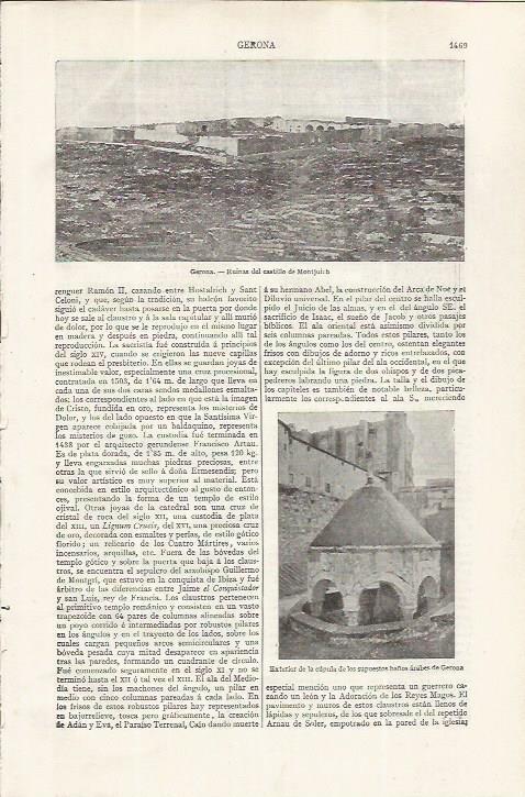 LAMINA ESPASA 37648: Castillo de Montjuic en Girona