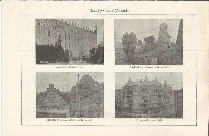 LAMINA ESPASA 37587: Convento de Santa Teresa y Casa Mila, por Gaudi