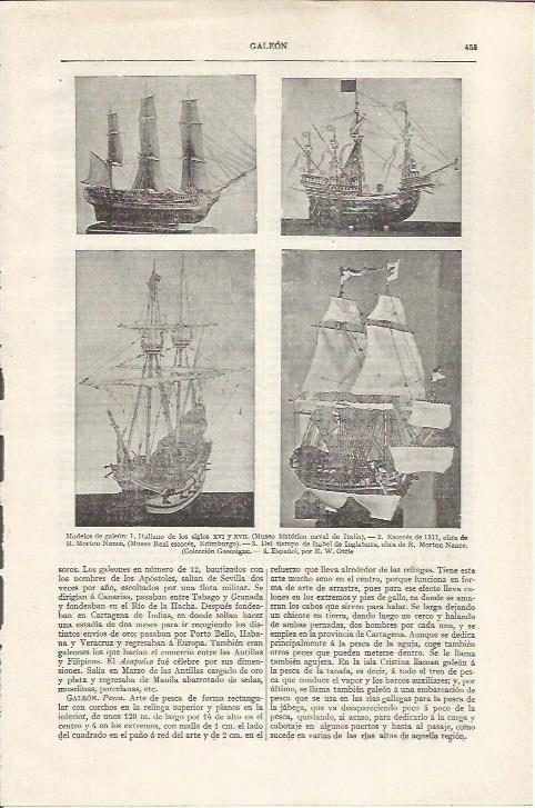 LAMINA ESPASA 37467: Modelos de galeon