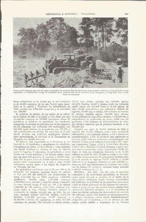 LAMINA ESPASA 37320: Construccion de carretera en Tailandia