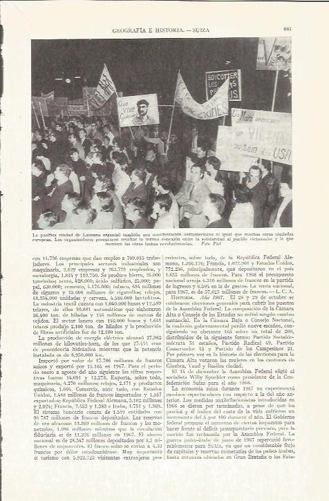 LAMINA ESPASA 37319: Manifestacion en Lausana 