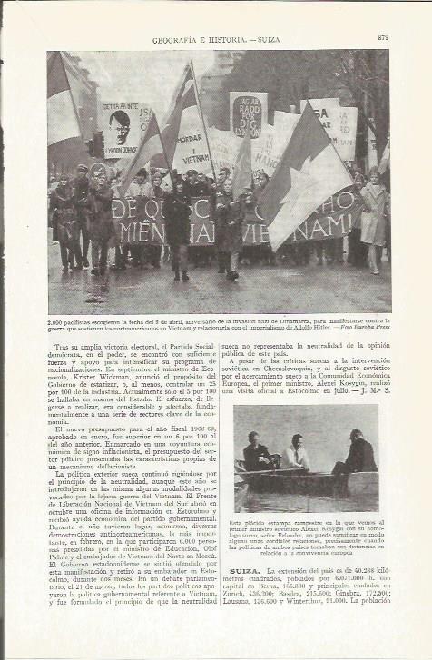 LAMINA ESPASA 37318: Manifestacion contra la Guerra de Vietnam en Dinamarca