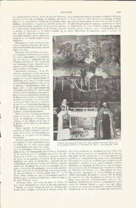 LAMINA ESPASA 37359: Pablo VI y Khonen I