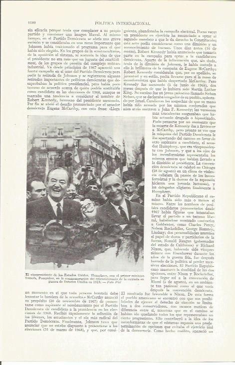 LAMINA ESPASA 37349: El viceprimer ministro Humphrey con Pompidou