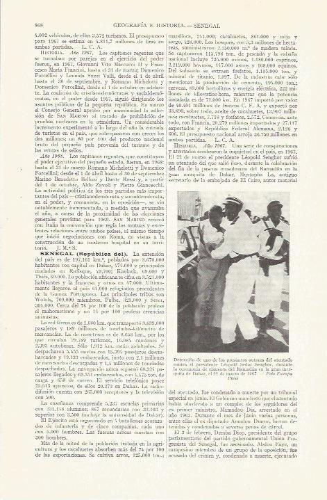 LAMINA ESPASA 37314: Detencion de un autor de atentado al presidente de Senegal